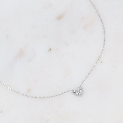 Collier Yesenia - petit coeur serti d'oxydes de zirconium