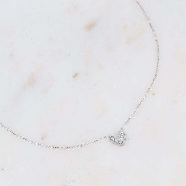 Collier Yesenia - petit coeur serti d'oxydes de zirconium