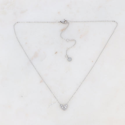 Collier Yesenia - petit coeur serti d'oxydes de zirconium