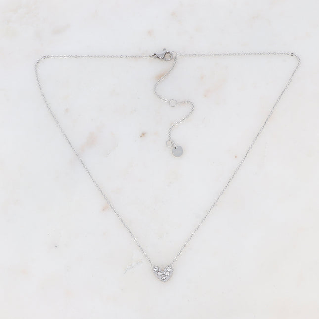 Collier Yesenia - petit coeur serti d'oxydes de zirconium