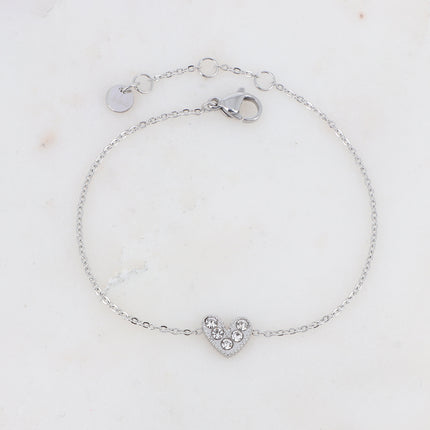 Bracelet Yesenia - petit coeur serti de zirconiums