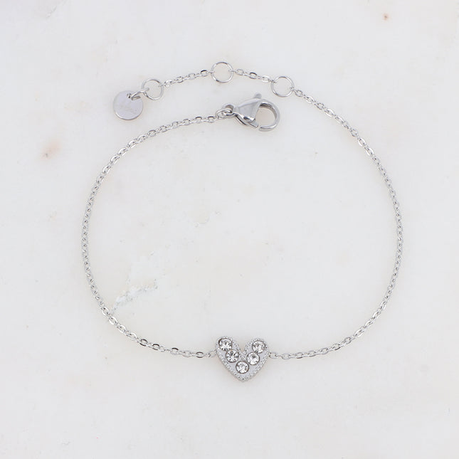 Bracelet Yesenia - petit coeur serti de zirconiums