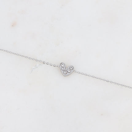 Bracelet Yesenia - petit coeur serti de zirconiums