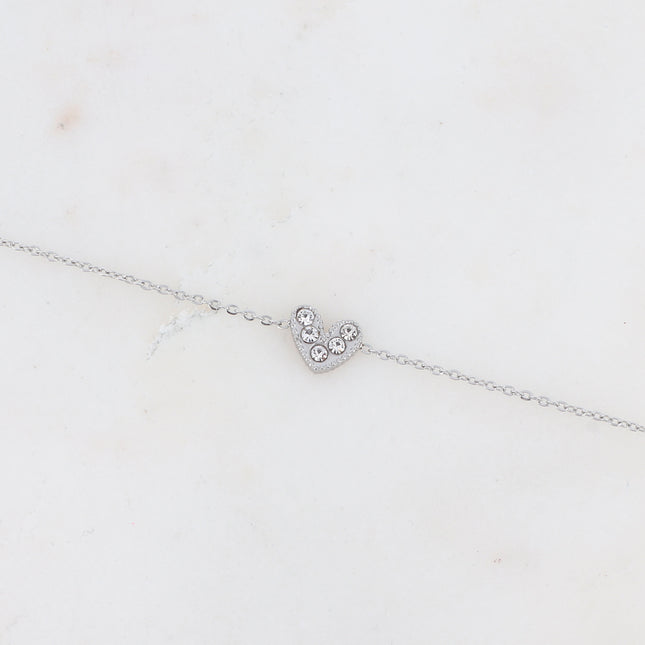 Bracelet Yesenia - petit coeur serti de zirconiums