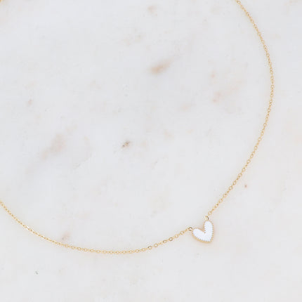 Collier Yesenia - petit coeur en émail