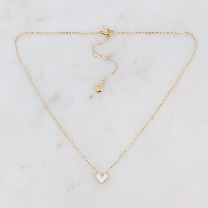 Collier Yesenia - petit coeur en émail