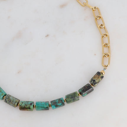 Orane Necklace - natural stone and chain
