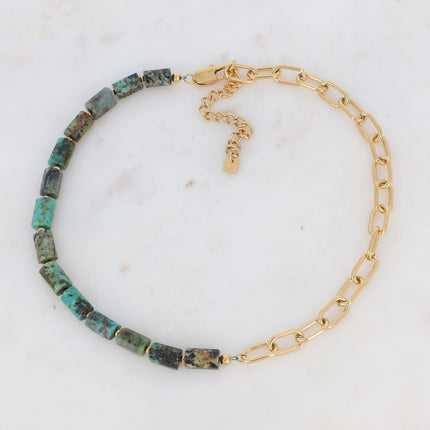 Orane Necklace - natural stone and chain