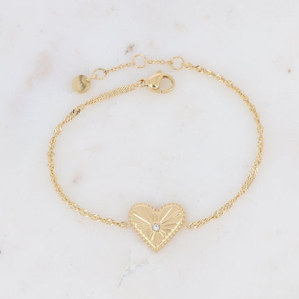 Bracelet with radiant heart and cubic zirconia