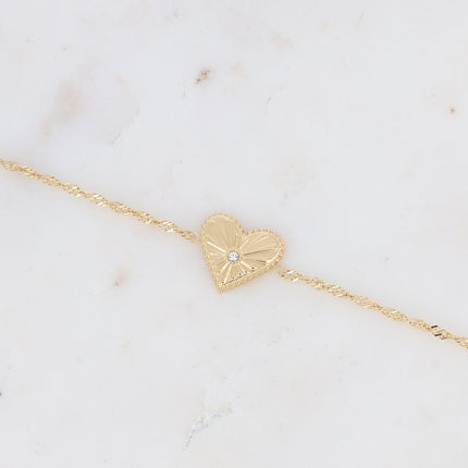 Bracelet with radiant heart and cubic zirconia