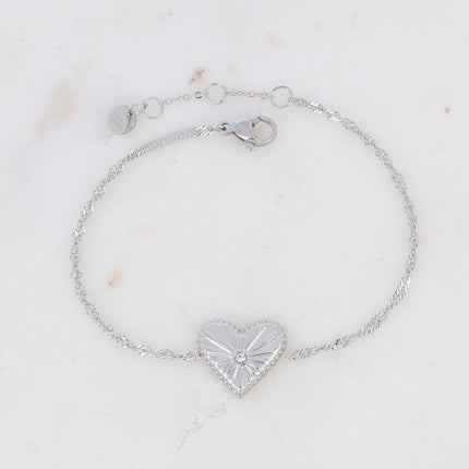 Bracelet with radiant heart and cubic zirconia