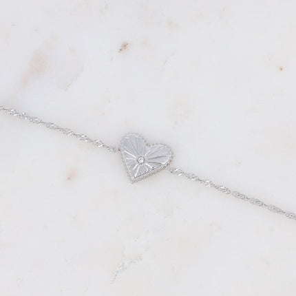 Bracelet with radiant heart and cubic zirconia