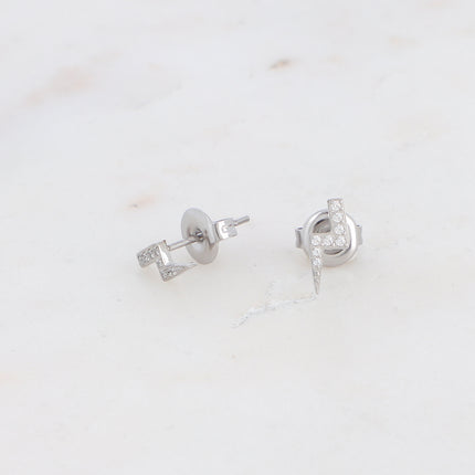 Boucles puces éclair serti d'oxydes de zirconium