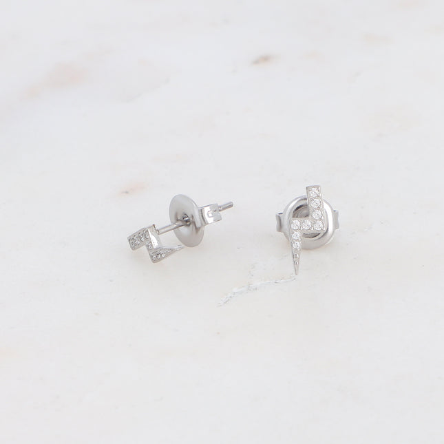Boucles puces éclair serti d'oxydes de zirconium