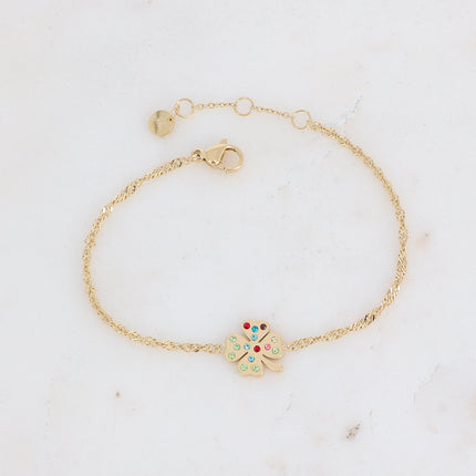 Bracelet Tracy - trèfle serti de zirconiums