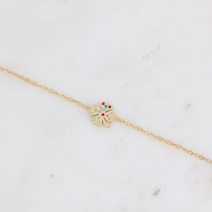 Bracelet Tracy - trèfle serti de zirconiums