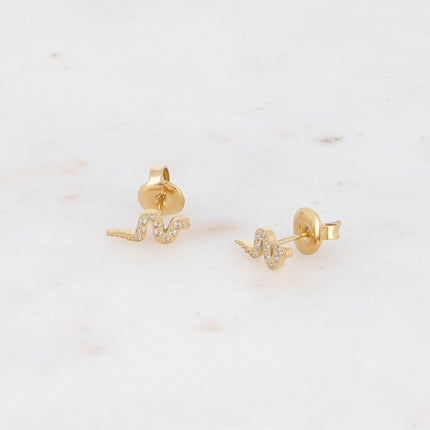 Boucles puces avec serpent et oxydes de zirconiums