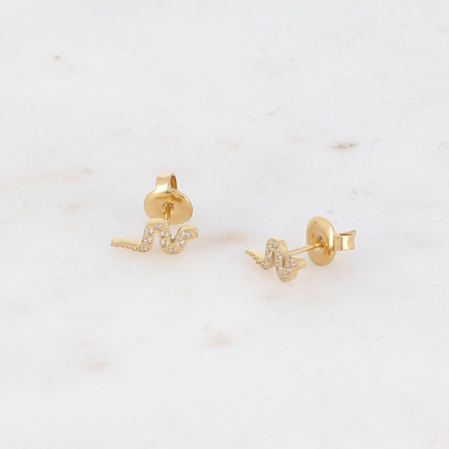 Boucles puces avec serpent et oxydes de zirconiums