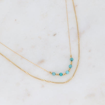 Collier 2 rangs Maximilien - pierres naturelles
