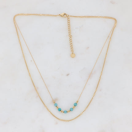 Collier 2 rangs Maximilien - pierres naturelles