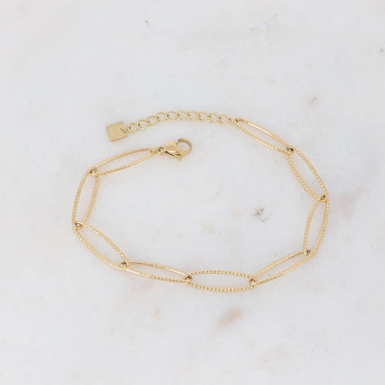Bracelet Carl - maillons ovales striées
