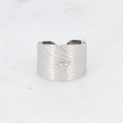 Bague Jake L - large effet zébré