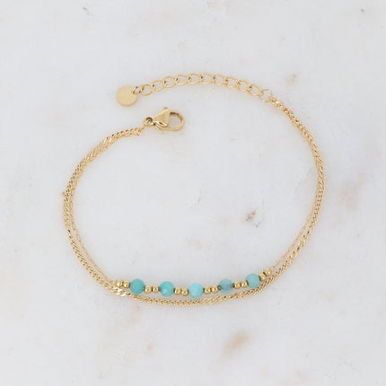 Bracelet 2 rangs Maximilien - pierres naturelles