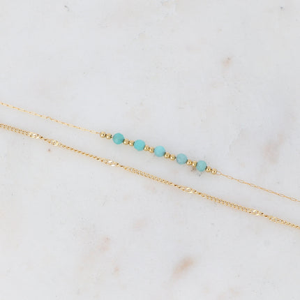 Bracelet 2 rangs Maximilien - pierres naturelles