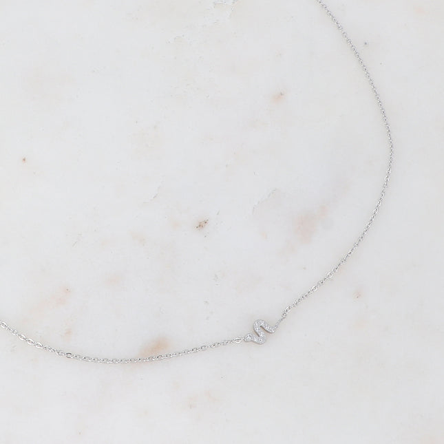 Collier avec serpent en oxyde de zirconium