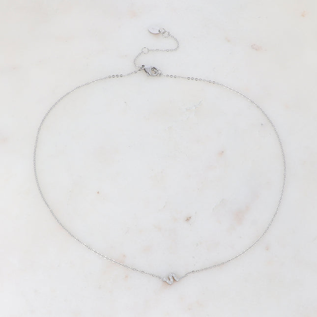Collier avec serpent en oxyde de zirconium