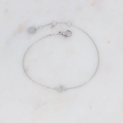 Bracelet avec serpent en oxyde de zirconium