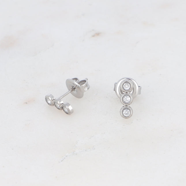 Mizano stud earrings - 3 zirconium oxides