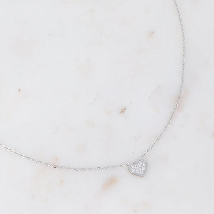 Collier Carla avec coeur serti d'oxydes de zirconium