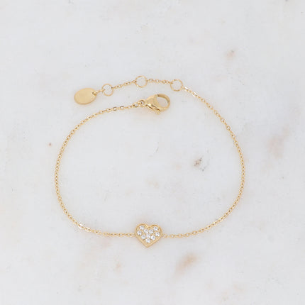 Bracelet Carla avec coeur serti d'oxydes de zirconium