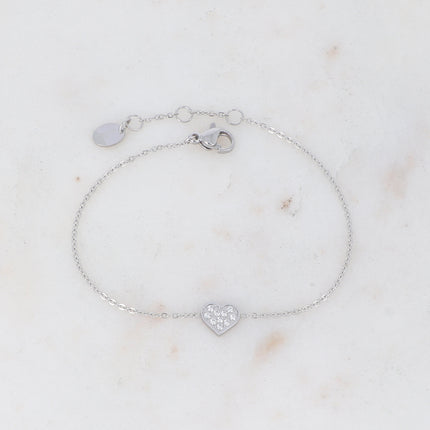 Bracelet Carla avec coeur serti d'oxydes de zirconium