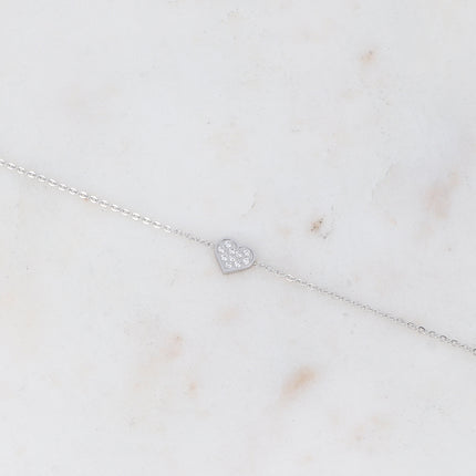 Bracelet Carla avec coeur serti d'oxydes de zirconium
