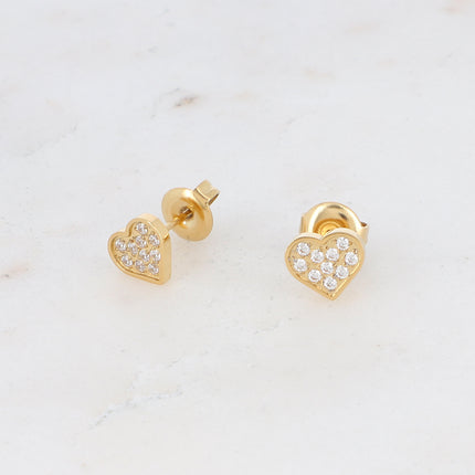 Boucles puces Carla - coeur et oxydes de zirconium