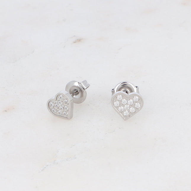 Boucles puces Carla - coeur et oxydes de zirconium