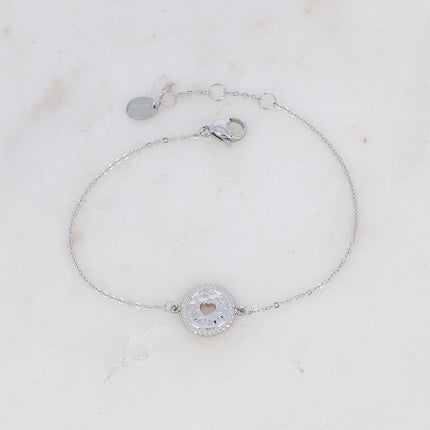 Tini Bracelet - hammered pendant with openwork heart