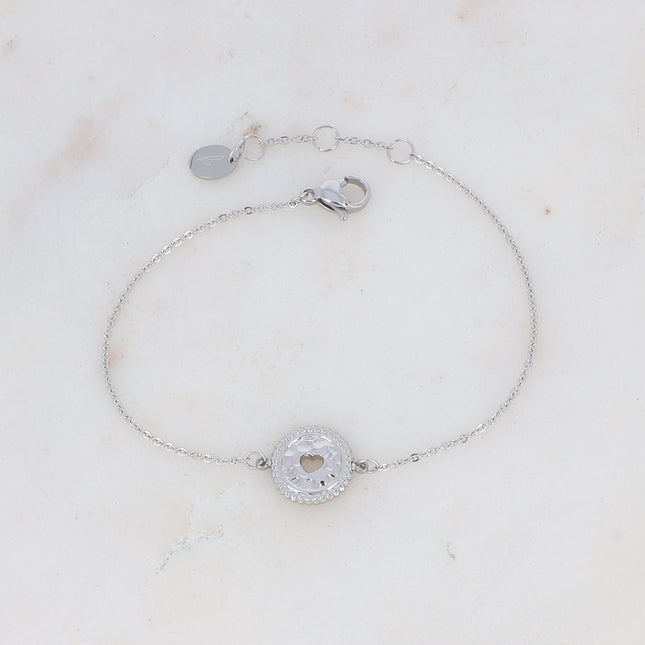 Tini Bracelet - hammered pendant with openwork heart