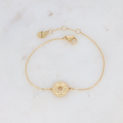 Bracelet avec pendentif martelé avec trèfle ajouré