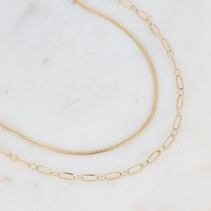 Collier 2 rangs avec mailles miroir, ronds et ovales