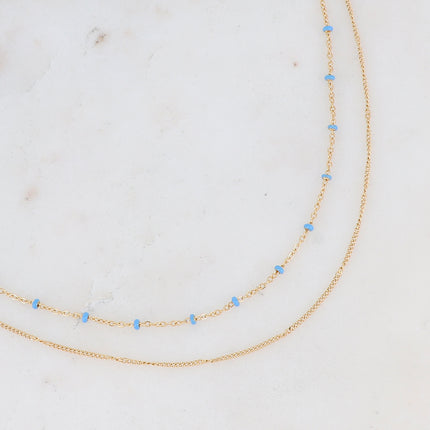 Collier Dua - 2 rangs avec perles émaillées
