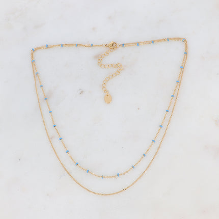Collier Dua - 2 rangs avec perles émaillées