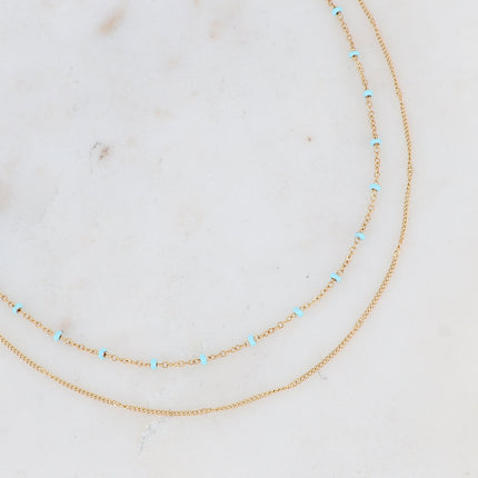Collier Dua - 2 rangs avec perles émaillées