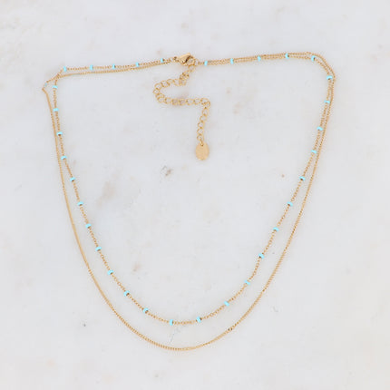 Collier Dua - 2 rangs avec perles émaillées