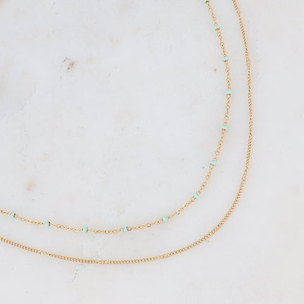 Collier Dua - 2 rangs avec perles émaillées
