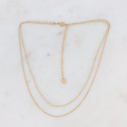 Collier Dua - 2 rangs avec perles émaillées