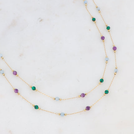 Collier 2 rangs Nerrina - pierres naturelles
