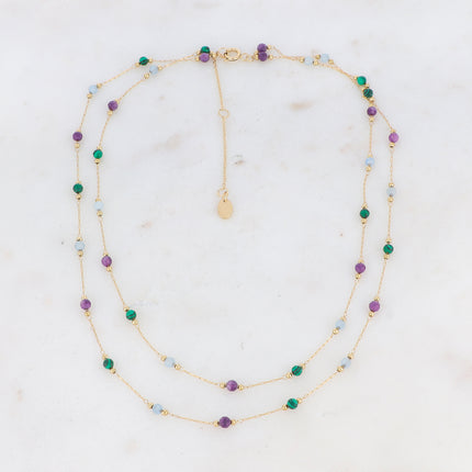 Collier 2 rangs Nerrina - pierres naturelles
